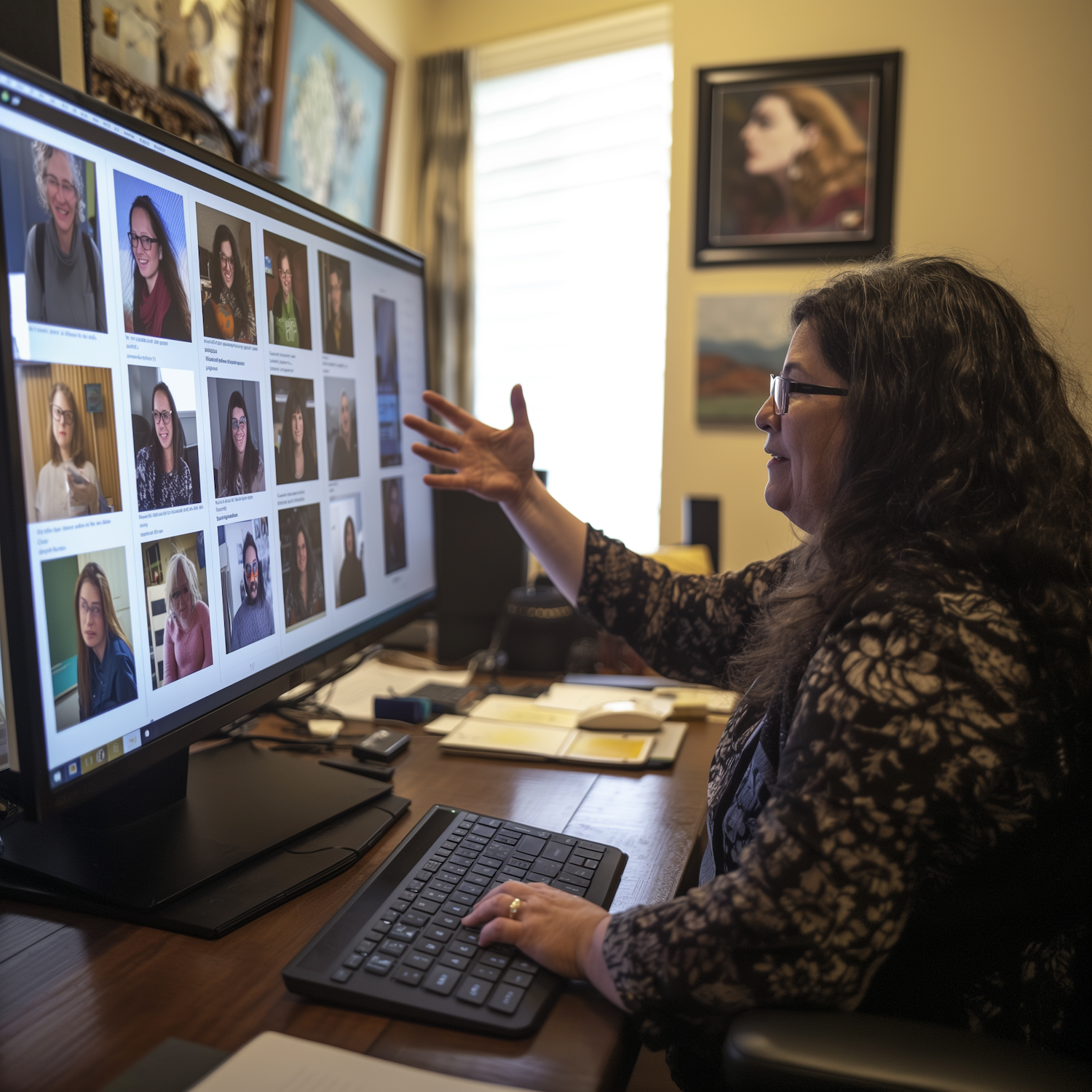 A person working securely from a home office, highlighting the importance of cybersecurity awareness in hybrid work environments.