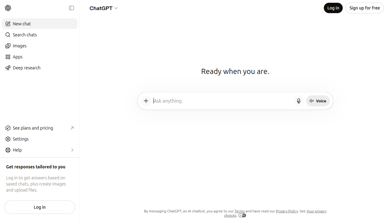 A screenshot showcasing the user interface of ChatGPT, representing a popular AI tool for creative writing and content generation.