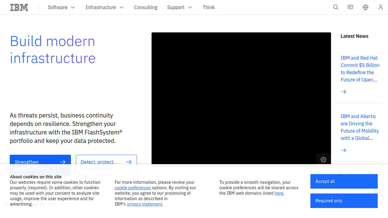 IBM's official website, a resource for enterprise AI solutions and reports.
