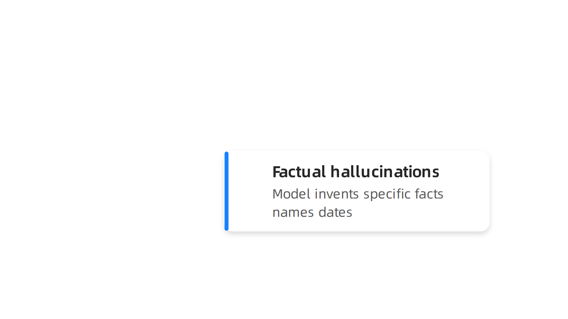 An infographic categorizing the three most common types of AI hallucinations.
