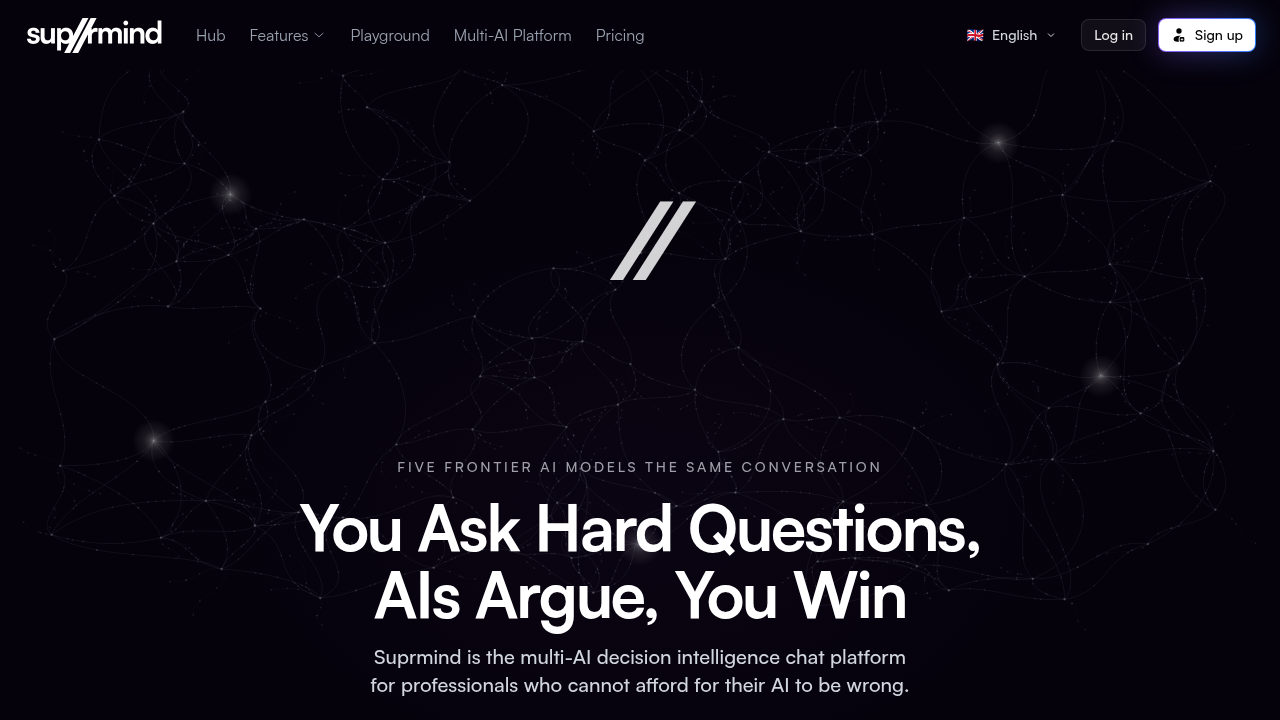Screenshot of Suprmind AI, a resource for AI hallucination rates and benchmarks.