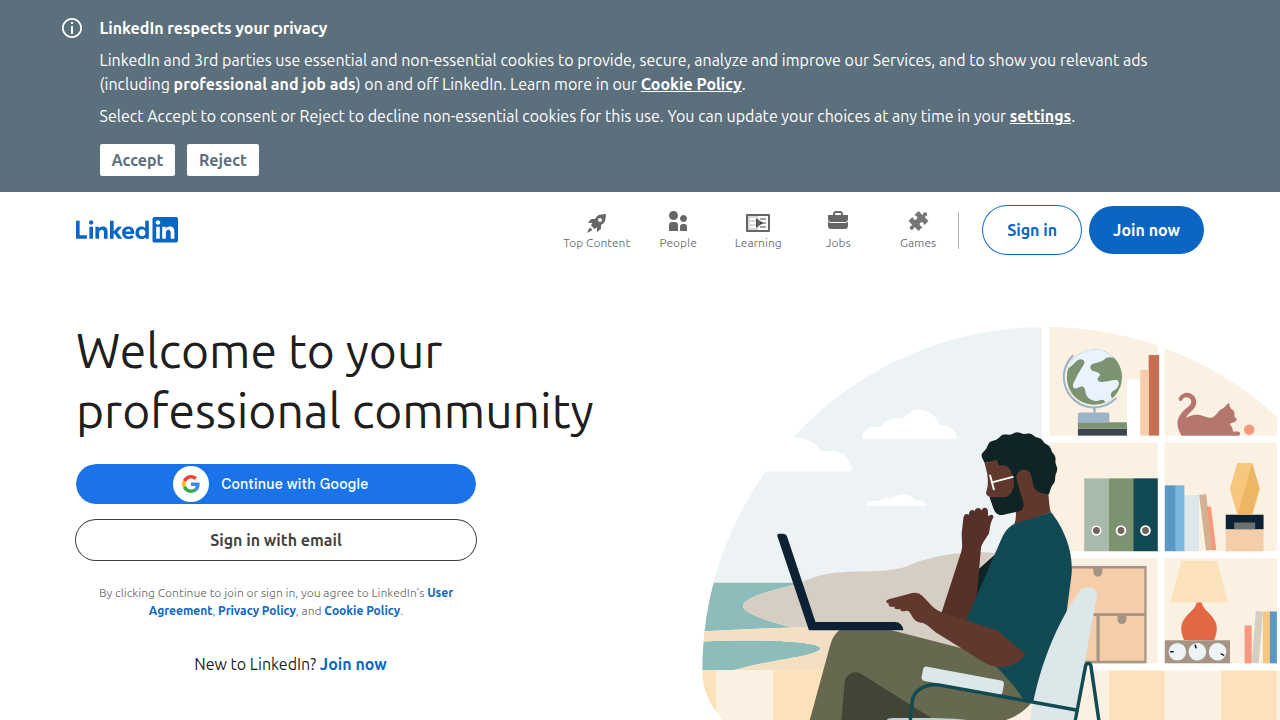 A sample LinkedIn profile or job search page, highlighting its use for professional networking and job applications.